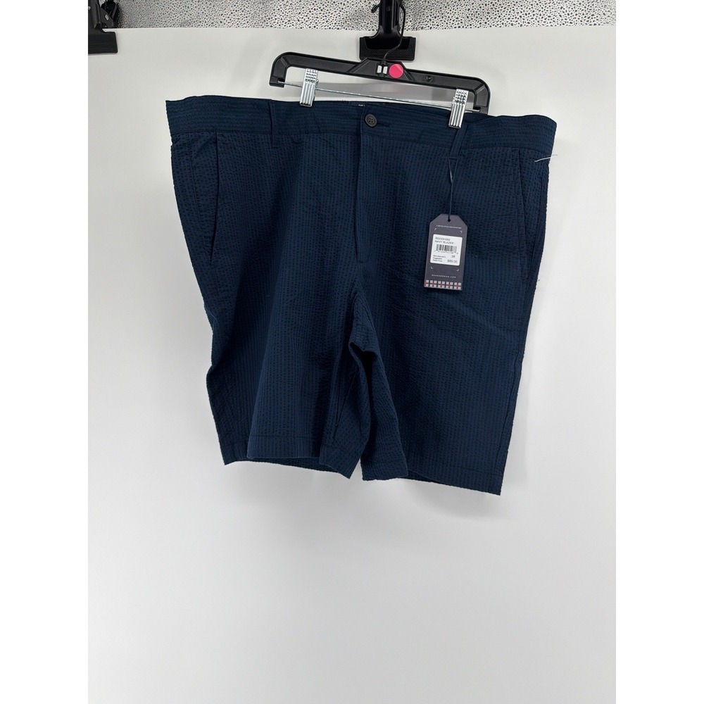 Ben Sherman Mens Seersucker Stretch Shorts Navy Blazer Regular Fit BS23SH292 38W